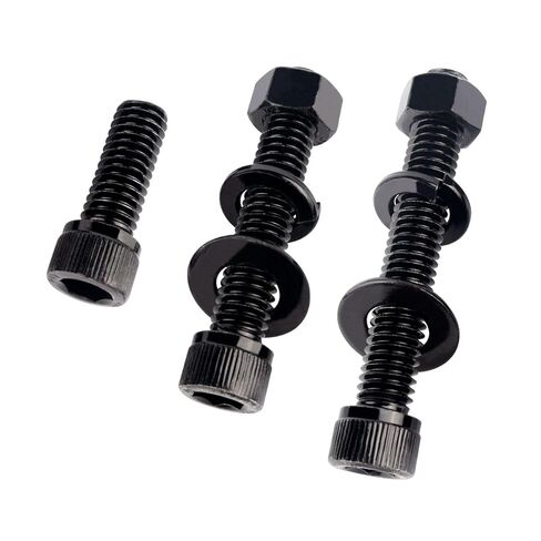3/8-16 × 2 براغي غطاء رأس المقبس ألين سداسية مع صواميل سداسية وغسالات مسطحة وقفل، 304 خيط آلة من الفولاذ المقاوم للصدأ، 6 مجموعات باللون الأسود in Saudi Arabia