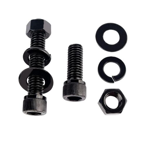 3/8-16 × 2 براغي غطاء رأس المقبس ألين سداسية مع صواميل سداسية وغسالات مسطحة وقفل، 304 خيط آلة من الفولاذ المقاوم للصدأ، 6 مجموعات باللون الأسود in Saudi Arabia