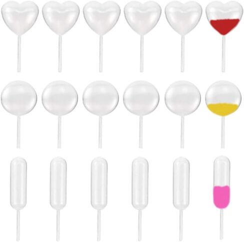 100 Pcs 4ml Plastic Liquid Pipettes Heart Shape Transfer Droppers Food Grade Cupcake Droppers Squeeze Pipettes for Chocolate Ice Cream Dessert Decoration (Heart) in Saudi Arabia