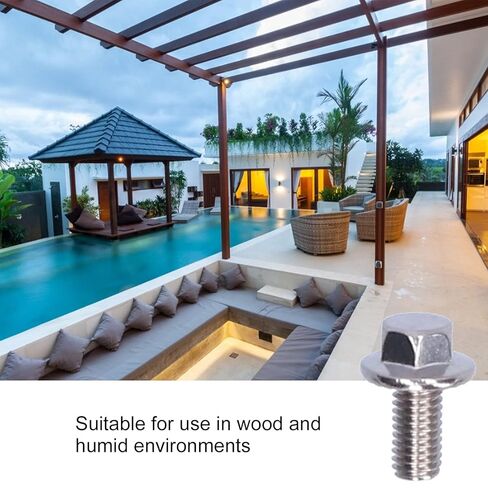 10Pcs Flanged Hex Head Bolt, Stainless Steel Screws Bolts Accessory (M5*10) in Saudi Arabia