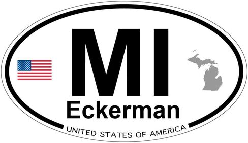 Eckerman, Michigan Oval Sticker in Saudi Arabia