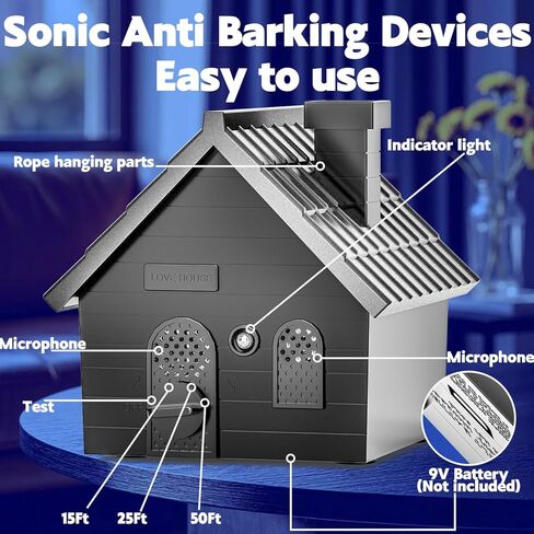 جهاز مكافحة نباح الكلاب من Mimo Style، أجهزة ردع نباح الكلاب بالموجات فوق الصوتية، كاتم صوت نباح الكلاب حتى 50 قدمًا، جهاز التحكم في نباح الكلاب، صندوق النباح داخلي وخارجي لتدريب الكلاب ومساعدتها على السلوك in Kuwait