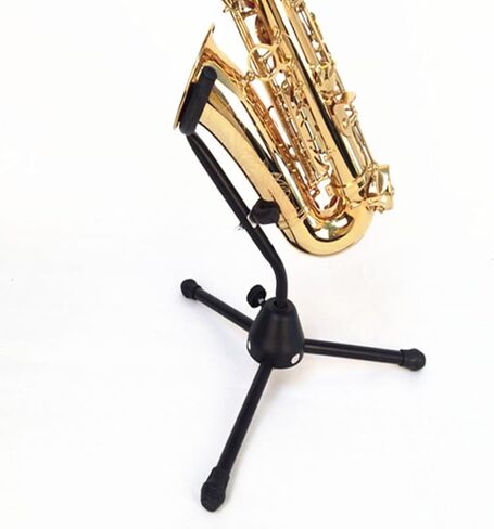 Alto Saxophone Stand Lightweight Foldable Tripod Holder Black Musical Instrument Bracket Telescopic Saxophone Rack for Performance and Practice in Saudi Arabia