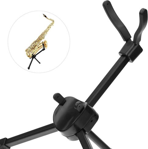 حامل ساكسفون تينور قابل للطي من Homoyoyo مع قاعدة مضادة للانزلاق وحقيبة تخزين جلدية، رف ساكسفون عملي للعرض المنزلي ودعم الأدوات in Kuwait