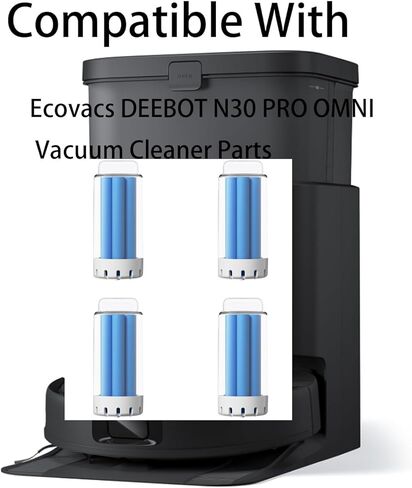 4 قطع مكنسة كهربائية للأرضيات الصلبة متوافقة مع Ecovacs DEEBOT N30 OMNI/N30 PRO Omni DSC060002 منظف صلب أزرق، ملحقات بديلة للمكنسة الكهربائية الروبوتية in Kuwait