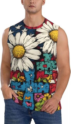 Mens Graphic Tank Tops Sleeveless Muscle Shirts Checkered Tank Tops in Saudi Arabia
