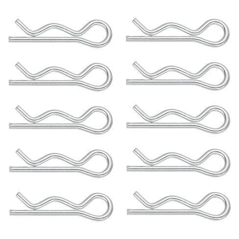 10 Pack Hair Pin Clips, 1.2mm x 21mm Spring Steel Zinc Plated R-Pins for Farm, Mower, Trailer & RC Toy (4mm x 75mm) in Saudi Arabia