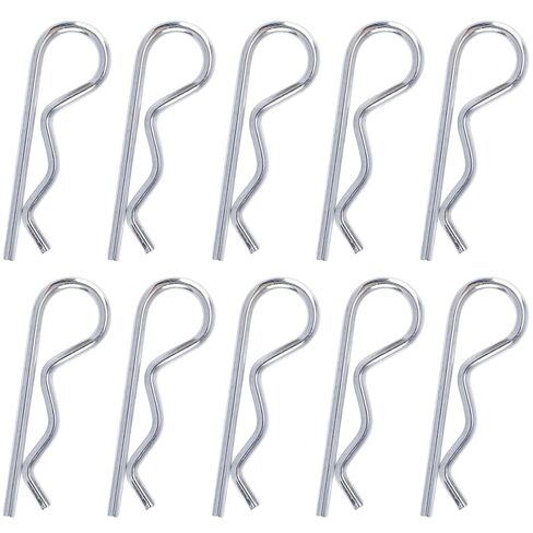 10 Pack Hair Pin Clips, 1.2mm x 21mm Spring Steel Zinc Plated R-Pins for Farm, Mower, Trailer & RC Toy (4mm x 75mm) in Saudi Arabia