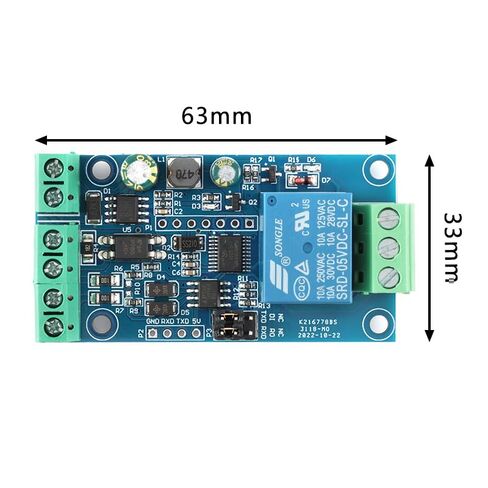 2pcs Modbus RTU Single Relay Module RS485/TTL UART 1 Input 1 Output 10A 250V AC 100k Cycle Endurance in Saudi Arabia