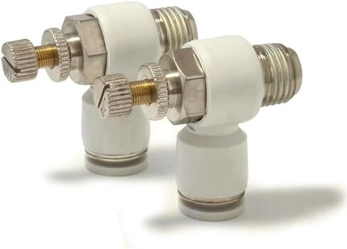 30 قطعة الهوائية القصبة الهوائية المشتركة اسطوانة سرعة صمام التحكم العادم خنق صمام SL6-01/8-02/4-M5/10-03/4 تركيبات بيضاء (SL6-02) in Kuwait