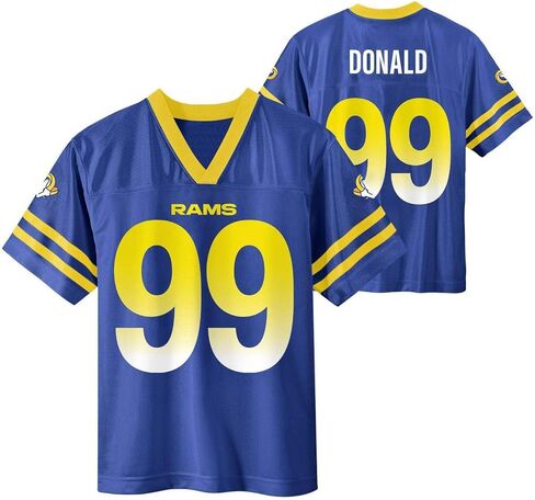 Outerstuff Aaron Donald Los Angeles Rams # 99 للشباب 8-20 قميص لاعب المنزل الأزرق in Saudi Arabia