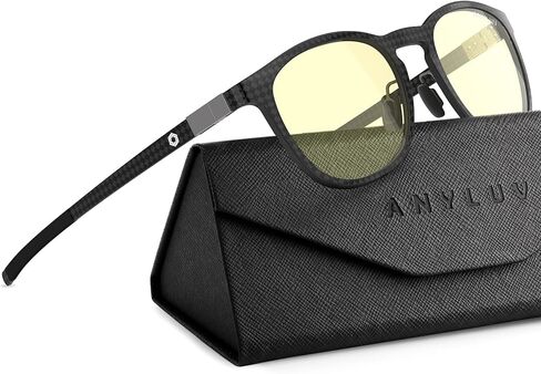 نظارات ANYLUV Blue Light للرجال، نظارات دائرية كلاسيكية من ألياف الكربون، نظارات ألعاب الكمبيوتر خفيفة الوزن للرجال، مضادة لإجهاد العين in Kuwait