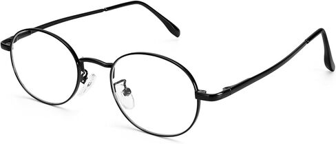 Dollger Oval Blue Light Glasses for Women Retro Anti Bluelight Blocker Glasses Men for Computer Small Metal Frame Eyeglasses in Saudi Arabia