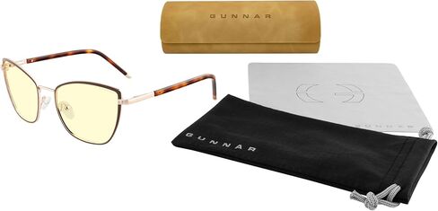 نظارات كمبيوتر للنساء من GUNNAR - عدسات Erika Coffee Gold Amber - زرقاء تحجب الضوء ومضادة للوهج in Saudi Arabia