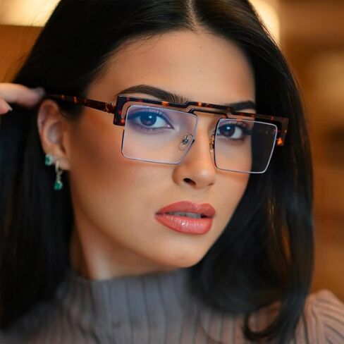 نظارات مربعة الشكل بدون وصفة طبية للرجال والنساء، نظارات ألعاب الكمبيوتر للمكتب والمنزل والارتداء اليومي in Saudi Arabia