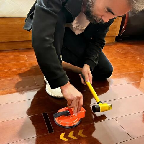 أداة تثبيت فجوة الأرضية، أداة إصلاح فجوة أرضية مصقولة شديدة التحمل، سعة تحميل تزيد عن 152 رطل، أداة فجوة الأرضيات لإصلاح الأرضيات المصنوعة من الفينيل والخشب، برتقالي، نموذج 5D in Kuwait