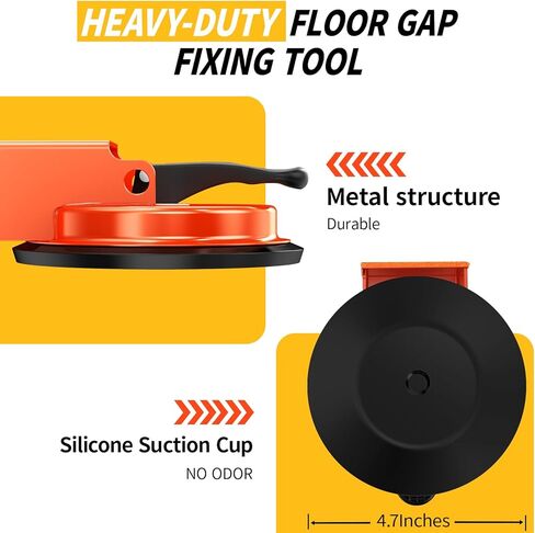 أداة تثبيت فجوة الأرضية، أداة إصلاح فجوة أرضية مصقولة شديدة التحمل، سعة تحميل تزيد عن 152 رطل، أداة فجوة الأرضيات لإصلاح الأرضيات المصنوعة من الفينيل والخشب، برتقالي، نموذج 5D in Kuwait