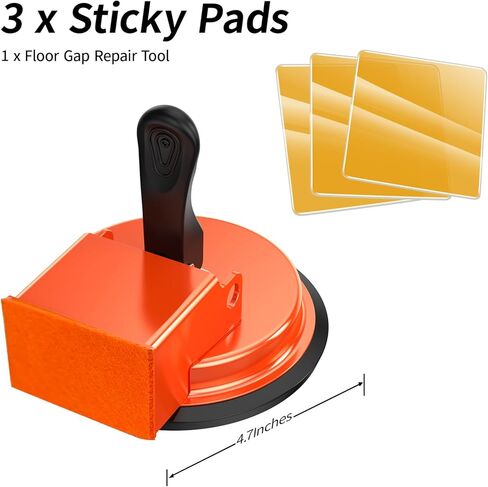 أداة تثبيت فجوة الأرضية، أداة إصلاح فجوة أرضية مصقولة شديدة التحمل، سعة تحميل تزيد عن 152 رطل، أداة فجوة الأرضيات لإصلاح الأرضيات المصنوعة من الفينيل والخشب، برتقالي، نموذج 5D in Kuwait