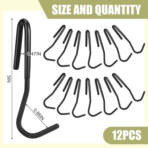 MorningRo 12 Pcs Pot Rack Hooks 5 Inch Black Metal S Hooks for Pots and Pans 90 Degree Twist Angled Hangers for Hanging Kitchen Utensils Towels, Plants in Saudi Arabia