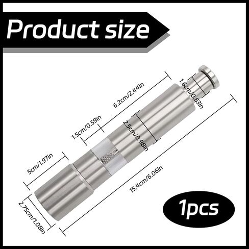 قطعة واحدة من مطحنة الملح والفلفل، مطحنة ملح وفلفل من الفولاذ المقاوم للصدأ الحديثة، للفلفل الأسود وملح البحر وملح الهيمالايا والتوابل والملح (فضي) in Kuwait