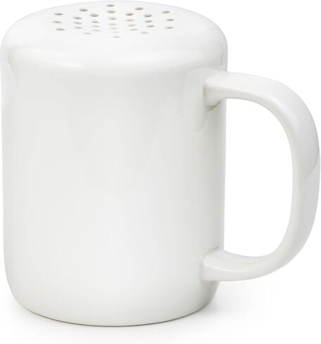 White Cinnamon Sugar Shaker Dispenser – Coffee Station Accessories & Bar Essentials – Porcelain Powdered Sugar & Pumpkin Spice Duster for Chocolate, Nutmeg & More – Gift for Bakers and Latte Lovers in Kuwait