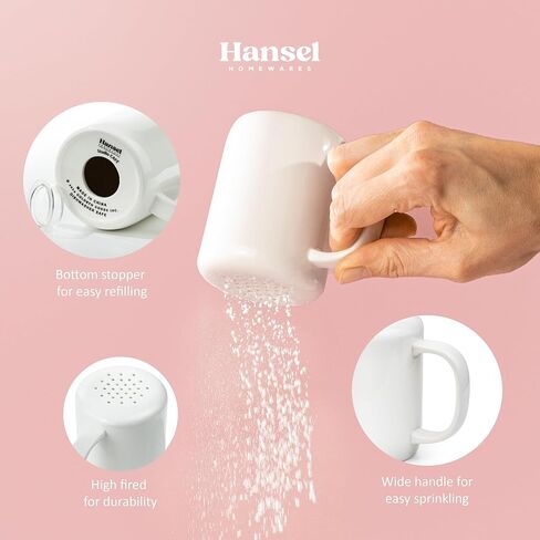 White Cinnamon Sugar Shaker Dispenser – Coffee Station Accessories & Bar Essentials – Porcelain Powdered Sugar & Pumpkin Spice Duster for Chocolate, Nutmeg & More – Gift for Bakers and Latte Lovers in Kuwait