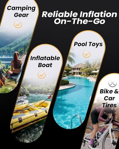 TurboBean Mini Electric Air Pump for Inflatables,Max 22kPa air Pressure and 420L/min Wind Speed(No Battery)Portable Inflator Air Pump for Kayak,Pool Floats,Air Camping Mattress | Picea Power x Tedgix in Saudi Arabia