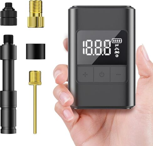 160PSI Electric Mini Bike Tire Pump Portable, Fast Bicycle Pump with Digital Display Pressure Gauge, Air Pump for Mountain Bike, Moto and Balls in Saudi Arabia
