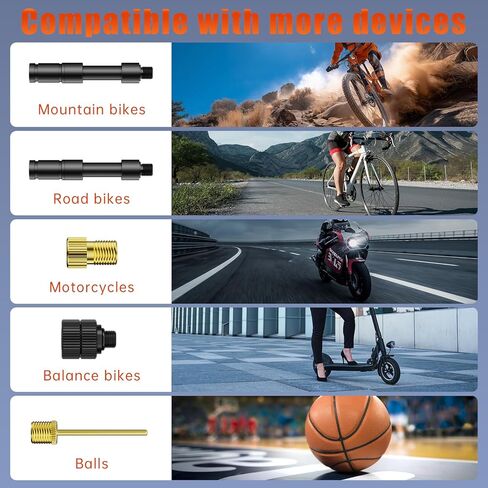 160PSI Electric Mini Bike Tire Pump Portable, Fast Bicycle Pump with Digital Display Pressure Gauge, Air Pump for Mountain Bike, Moto and Balls in Saudi Arabia