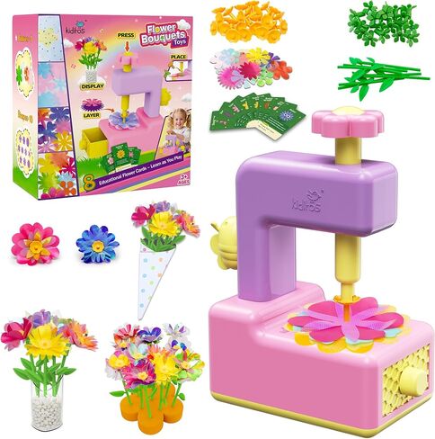 مجموعة ألعاب باقات الزهور القماشية من كيدتوس، ألعاب يدوية للأطفال - لعبة صانع الزهور، قم ببناء باقة الزهور الخاصة بك، الفنون والحرف اليدوية هدية عيد الميلاد 2025 للفتيات الصغيرات بعمر 3 سنوات فما فوق، نشاط تعليمي in Kuwait