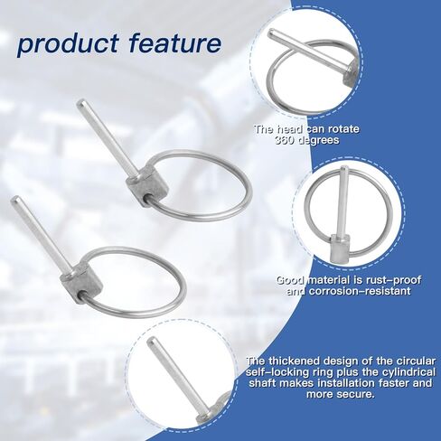 4Pcs 1/8" x 3/4" Stainless Steel Linch Pins with Ring - Quick-Release Round Cotter Pins for Trailers, Trucks, Boat, Kayak, Mower & Trolley Hardware in Saudi Arabia