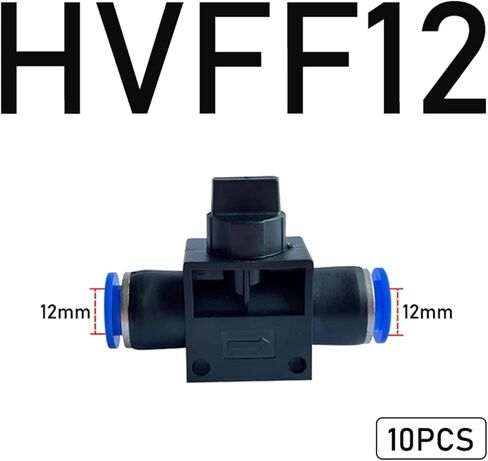 10 قطعة تركيب هوائي HVFF4 HVFF6 HVFF8 10 12 منظم ضغط الأنابيب صمام خنق ضاغط الملحقات صمام اليد التبديل (HVFF12) in Kuwait