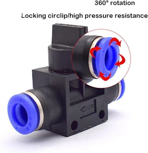 10 قطعة تركيب هوائي HVFF4 HVFF6 HVFF8 10 12 منظم ضغط الأنابيب صمام خنق ضاغط الملحقات صمام اليد التبديل (HVFF12) in Kuwait