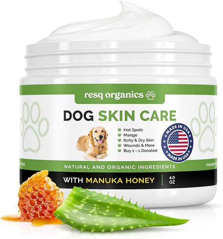 Hot Spot Treatment for Dogs - Pet Wound Care, Healing Ointment for Pets Itchy Skin Relief, Dry Skin Treatment, Natural Allergy Relief, Dog Paw Balm + Manuka Honey, Aloe Vera, Vitamin E (2 Oz.) in Saudi Arabia