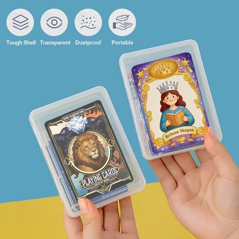 4PCS Game Card Storage Box, Clear Plastic UNO Card Case, High Capacity Card Holders for Playing Cards (NO Cards) in Saudi Arabia