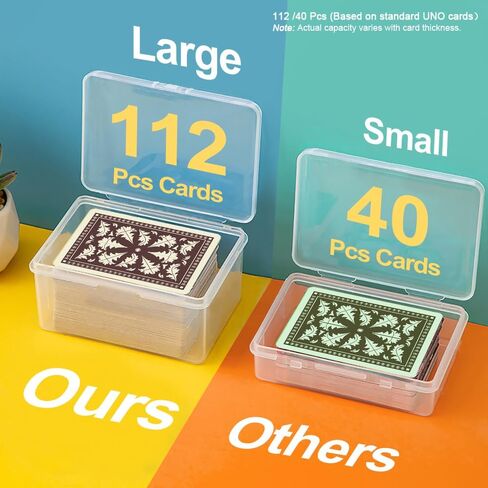 4PCS Game Card Storage Box, Clear Plastic UNO Card Case, High Capacity Card Holders for Playing Cards (NO Cards) in Saudi Arabia