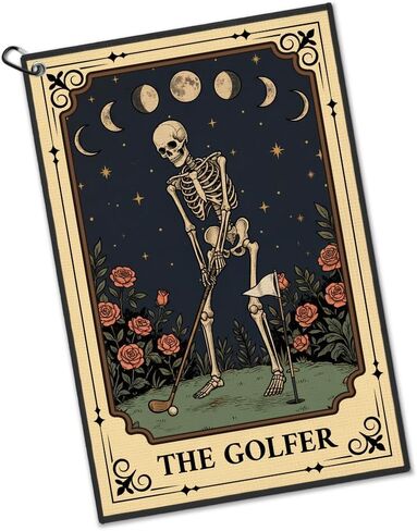 The Golfer Golf Towel with Clip, Retro Skeleton Golf Bag Accessories, Golfing Accessories for Men Women, Halloween Birthday Retirement Gifts for Golfer, Golfing Gifts for Friend Sister Grandpa in Saudi Arabia