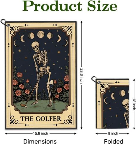 The Golfer Golf Towel with Clip, Retro Skeleton Golf Bag Accessories, Golfing Accessories for Men Women, Halloween Birthday Retirement Gifts for Golfer, Golfing Gifts for Friend Sister Grandpa in Saudi Arabia