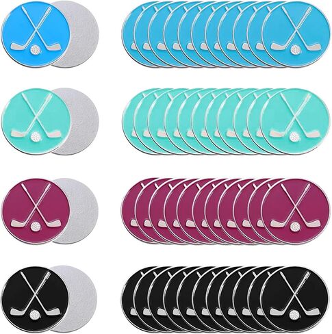 48 PCS Golf Ball Markers, Assorted Patterns – Golf Accessories for Hat Clips & Divot Tools | Gift & Partner Accessories Set for Men, Women, Golfer in Kuwait