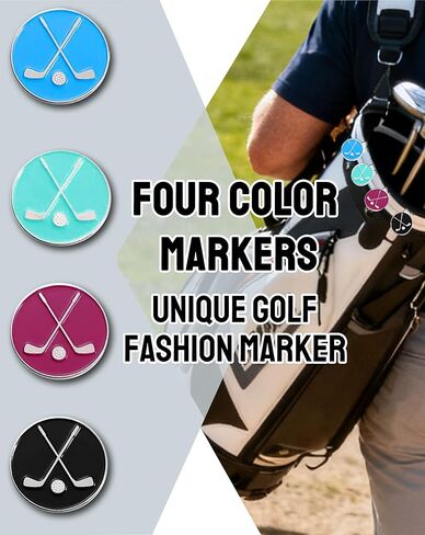 48 PCS Golf Ball Markers, Assorted Patterns – Golf Accessories for Hat Clips & Divot Tools | Gift & Partner Accessories Set for Men, Women, Golfer in Kuwait