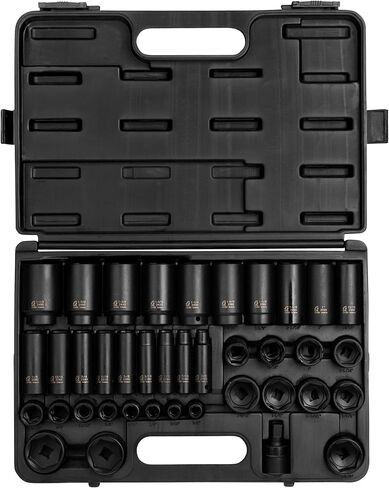 SUNEX TOOLS 2668, 1/2 Inch Drive Master Impact Socket Set, 39-Piece, SAE, 3/8" - 1-1/2", Standard/Deep, Cr-Mo Steel, Heavy Duty Storage Case, Includes Universal Joint in Saudi Arabia