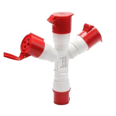 مقبس صناعي من واحد إلى ثلاثة 4X32A مقبس طيران ثلاثي الاتجاهات مقاوم للماء IP44 1024-3 in Kuwait