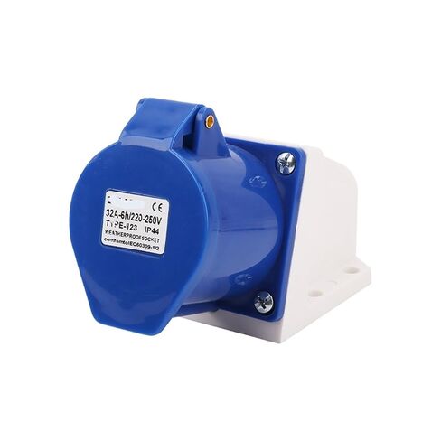 مقبس صناعي مكشوف 3 ثقوب 32A3X32A طيران ومقبس مقاوم للماء IP44 ZQ-123 (3 كور 32A -123 - مجوف) in Kuwait