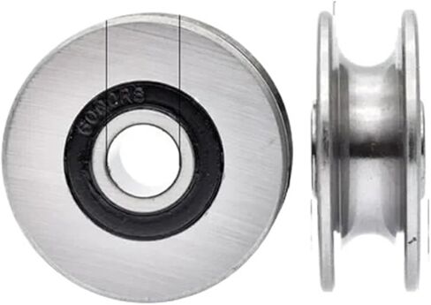 2 Pieces Metal Pulley Roller Bearing Pulley Mechanical Guide Wheel Sliding Track Roller Pulley 10x40x14mm(U8x40x12 R 5) in Saudi Arabia