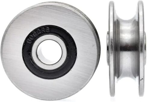 2 Pieces Metal Pulley Roller Bearing Pulley Mechanical Guide Wheel Sliding Track Roller Pulley 10x40x14mm(U8x40x12 R 5) in Saudi Arabia