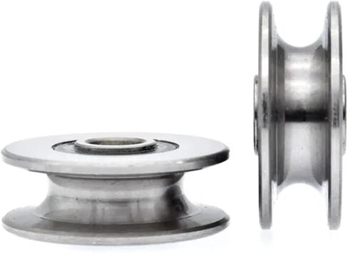 2 Pieces Metal Pulley Roller Bearing Pulley Mechanical Guide Wheel Sliding Track Roller Pulley 10x40x14mm(U8x40x12 R 5) in Saudi Arabia