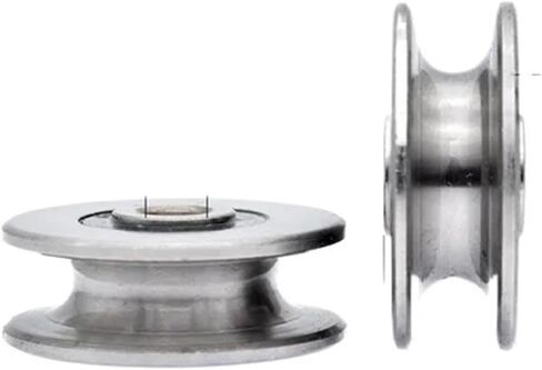 2 Pieces Metal Pulley Roller Bearing Pulley Mechanical Guide Wheel Sliding Track Roller Pulley 10x40x14mm(U8x40x12 R 5) in Saudi Arabia