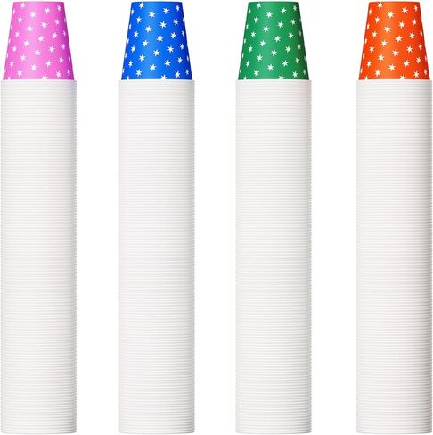 500 Pack 5oz Paper Cups, Multicolor Paper Disposable Cups, Small Mouthwash Cups, Cold Beverage Drinking Cup for Party,Travel and Event (Stars) in Kuwait