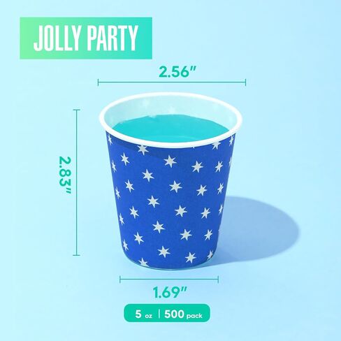 500 Pack 5oz Paper Cups, Multicolor Paper Disposable Cups, Small Mouthwash Cups, Cold Beverage Drinking Cup for Party,Travel and Event (Stars) in Kuwait