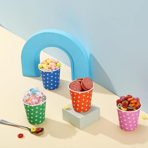 500 Pack 5oz Paper Cups, Multicolor Paper Disposable Cups, Small Mouthwash Cups, Cold Beverage Drinking Cup for Party,Travel and Event (Stars) in Kuwait